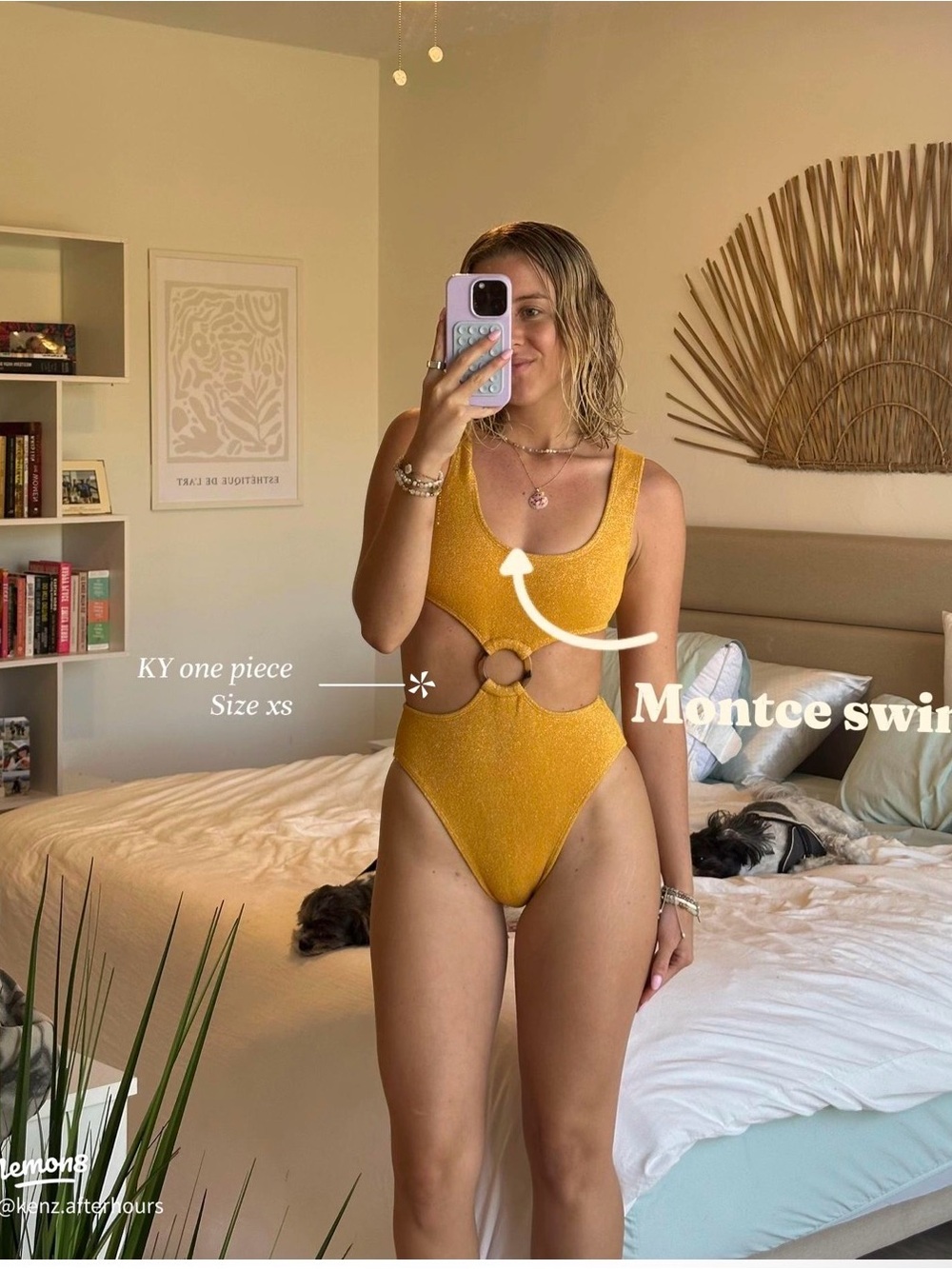 Montce Metallic Mustard Yellow One-Piece Swimsuit